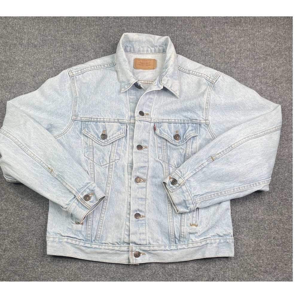 Levi Denim Trucker Jacket Mens 40 Light Blue Vintage Made in‎ USA 70506-0214 - Picture 1 of 9